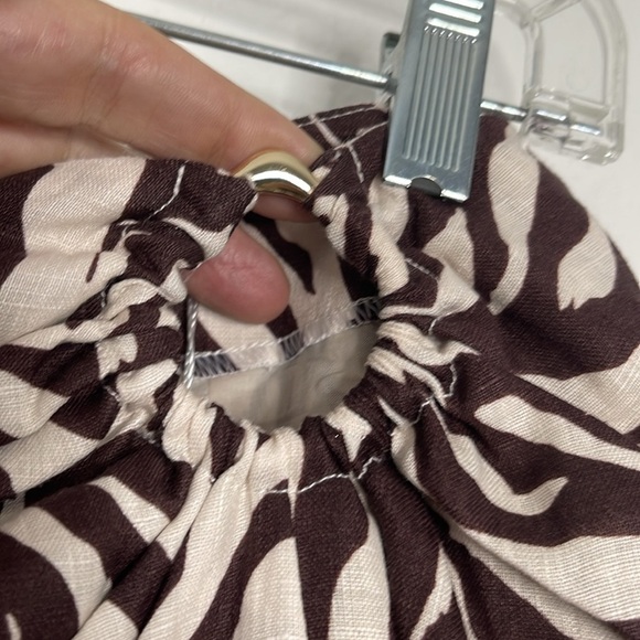 Rumer The Label Cyrus Brown Zebra Print Slit 100% Linen Maxi Skirt Medium New - Picture 3 of 8